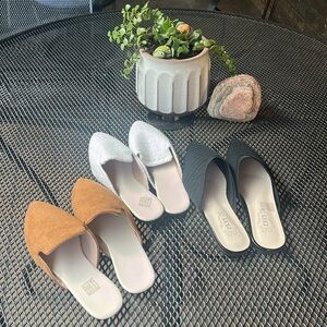 Black, White, and Tan flats